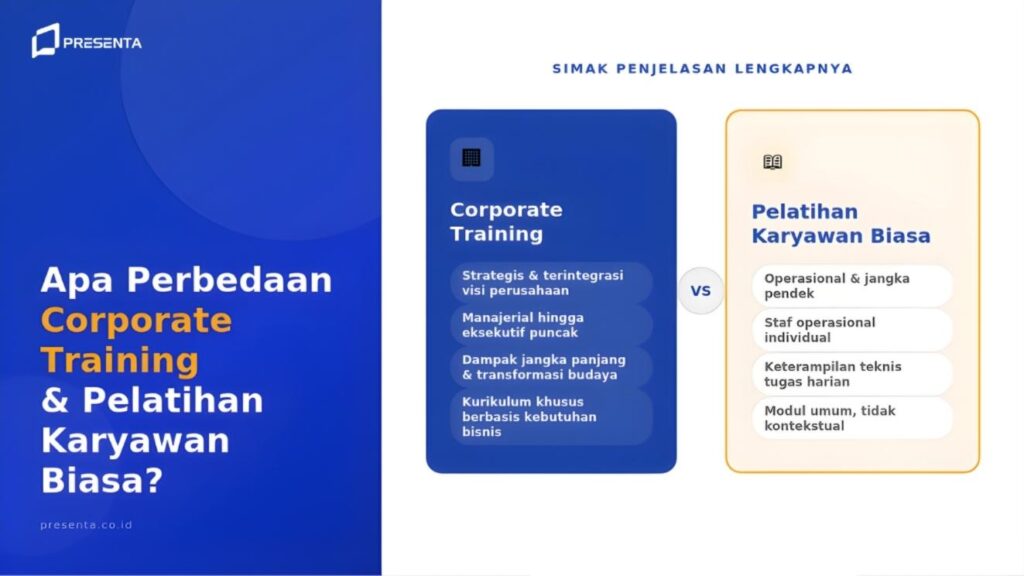 4 Perbedaan Corporate Training dan Pelatihan Karyawan Biasa yang Perlu Kamu Tahu 5 4 Perbedaan Corporate Training dan Pelatihan Karyawan Biasa yang Perlu Kamu Tahu