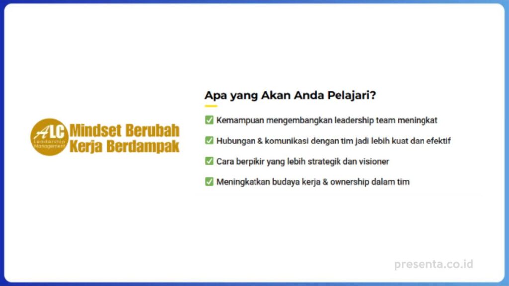 5 Rekomendasi Training Coaching & Mentoring Terbaik di Indonesia - ALC