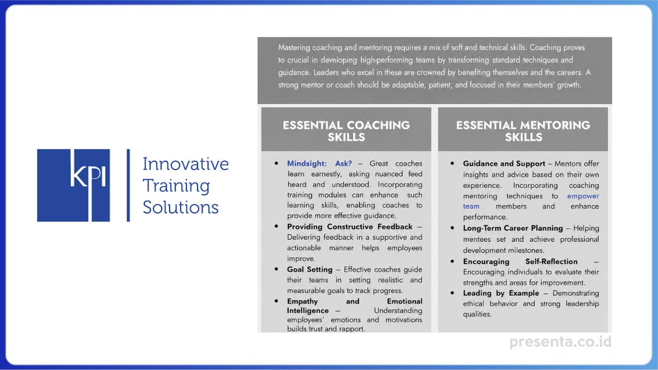 5 Rekomendasi Training Coaching & Mentoring Terbaik di Indonesia - PRESENTA