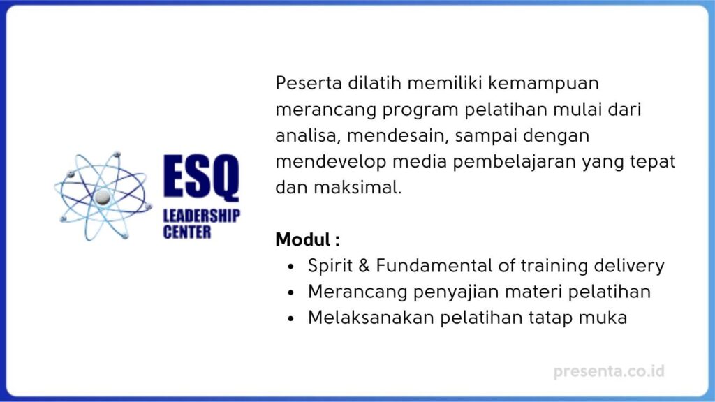 5 Rekomendasi Training of Trainer (TOT) Terbaik di Indonesia - ESQ