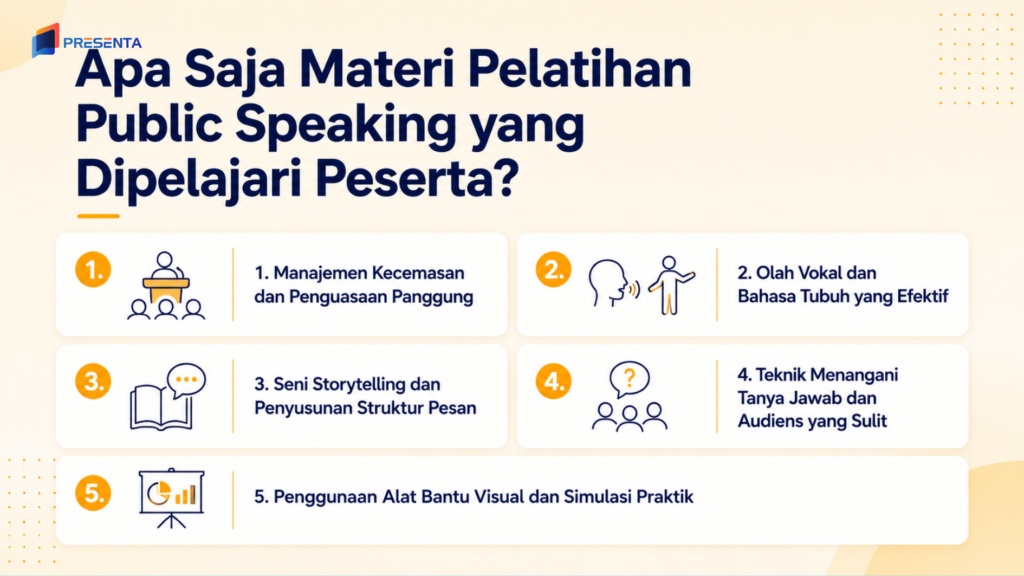 Apa Saja Materi Pelatihan Public Speaking yang Dipelajari Peserta