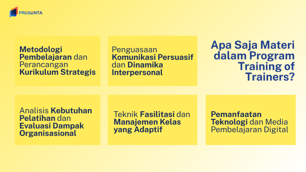 Apa Saja Materi dalam Program Training of Trainers