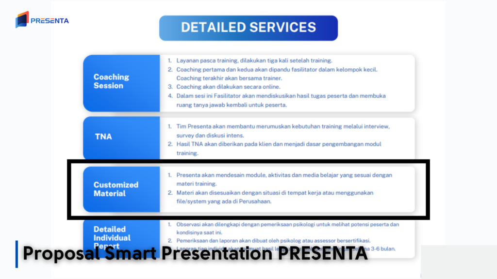 PRESENTA Fleksibilitas Format Pelatihan