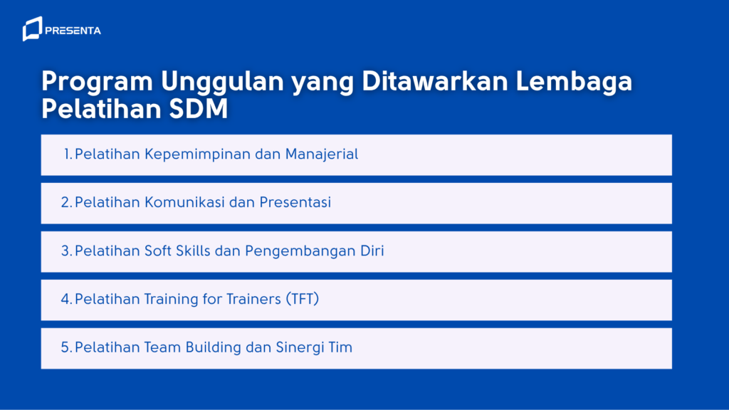 Program Unggulan yang Ditawarkan Lembaga Pelatihan SDM
