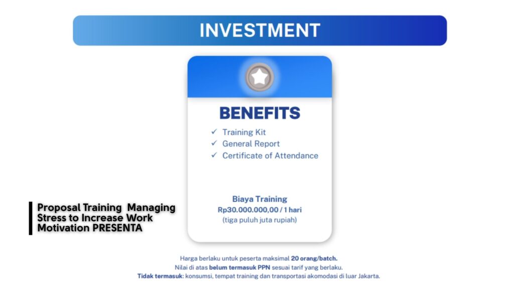 Proposal Training Managing Stress to Increase Work Motivation PRESENTA