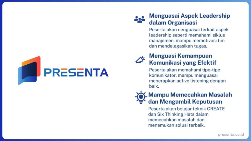 Rekomendasi Training Leadership Indonesia - PRESENTA