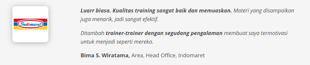 Training Coaching dan Mentoring di Indonesia: Program, Materi, Metode, Trainer, dan Harga 10 Training Coaching dan Mentoring di Indonesia: Program, Materi, Metode, Trainer, dan Harga 5