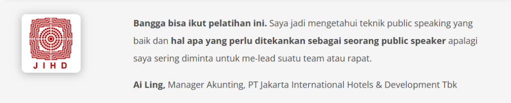Training Public Speaking di Indonesia: Program, Materi, Metode, Trainer, dan Harga 4