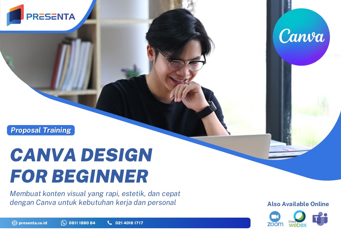Training Canva Design for Beginner - Presenta Cover Training Canva Indonesia