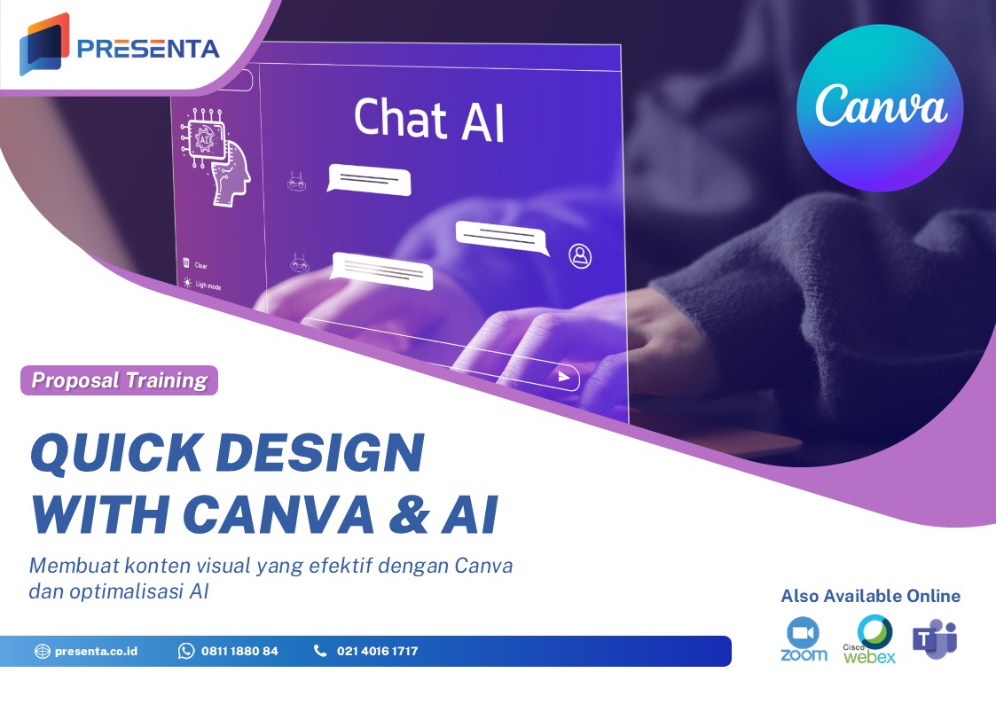 Training Canva Indonesia - Quick Design with Canva & AI - Presenta Cover Training AI Indonesia