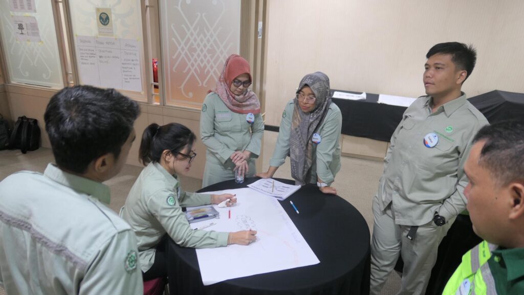 Salah satu kelompok peserta membuat mindmap CREATE