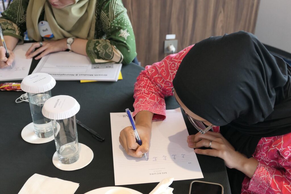 Training Growth Mindset and Self Development – PT Tamaris Hydro Batch 2 8 Peserta sedang melakukan praktik resiliensi