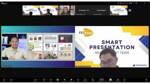 Training Smart Presentation - PT FKS Food Sejahtera Tbk. 6 Peserta sedang bermain games memilih slide