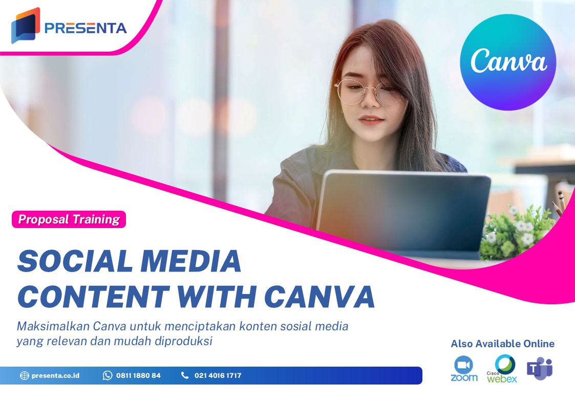 Training Social Media Content with Canva - Presenta Cover Training Social media content Indonesia